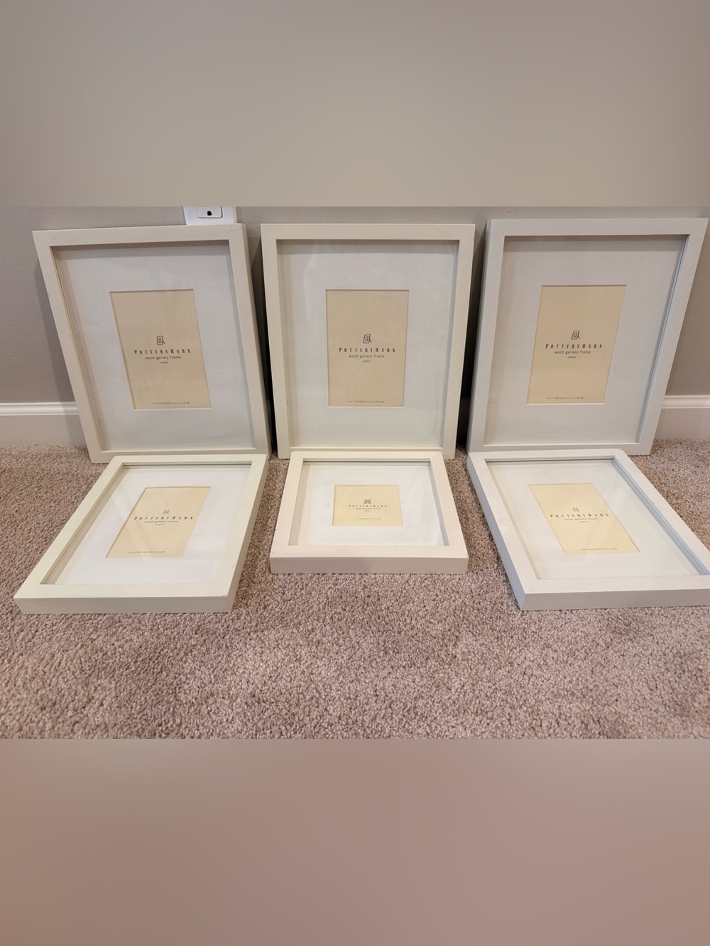 Pottery Barn Gallery Photo Frame Set - Neutral White Finish